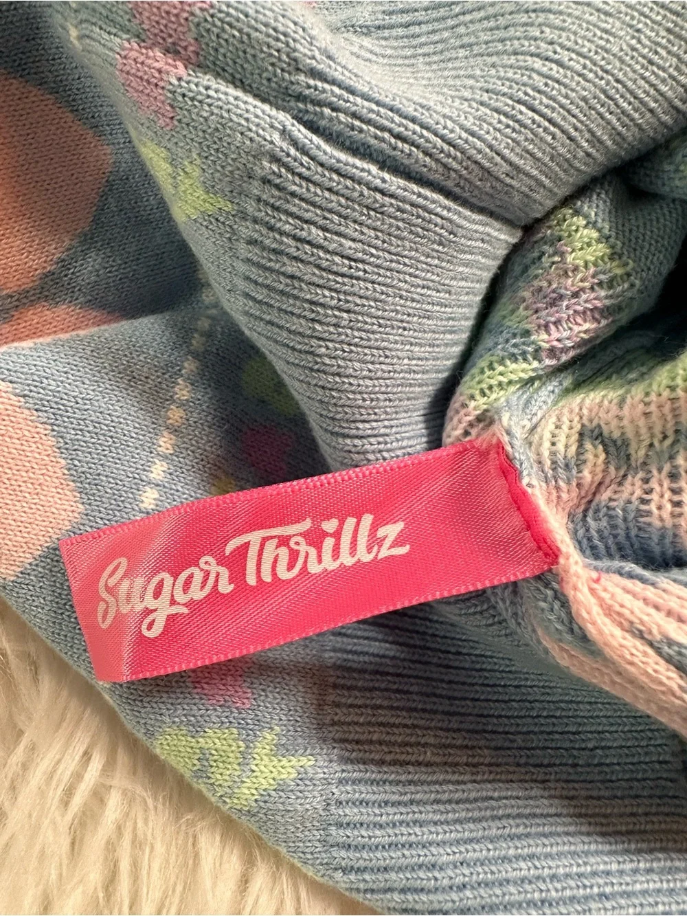 Dolls Kill • Sugar Thrillz Pastel Passion For You Intarsia Knit Sweater